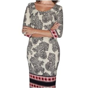 Etro Milano Women Paisley Print Sheath Dress Size 50 US 12-14